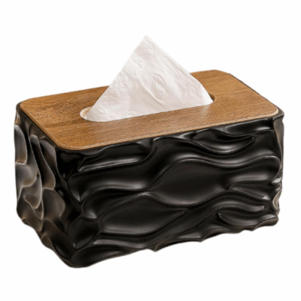 Elegant Tissue Storage Box Ripple Design Minimalist Light Luxury Napkin Holder Large Capacity Anti-slip
