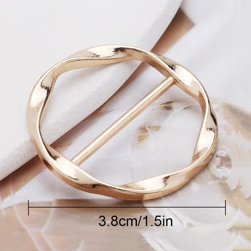 Broche géométrique pour femme, nœud d'angle, bouton, anneau, ourlet de chemise, t-shirt, écharpe, boucle, accessoires de décoration de vêtements