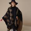 Knitted Wool Double-Sided Shawl Cape Jacket Women'S Fringed Shawl To Keep Warm