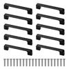 10pcs Cabinet Handles Black with Screws for Kitchen Cabinets Wardrobes, Hole Center 96mm