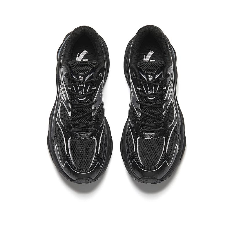 Anta AT802 Trendy Retro Breathable Lightweight Low-Top Casual Shoes Men Sneaker Black Silver 912618802F-4