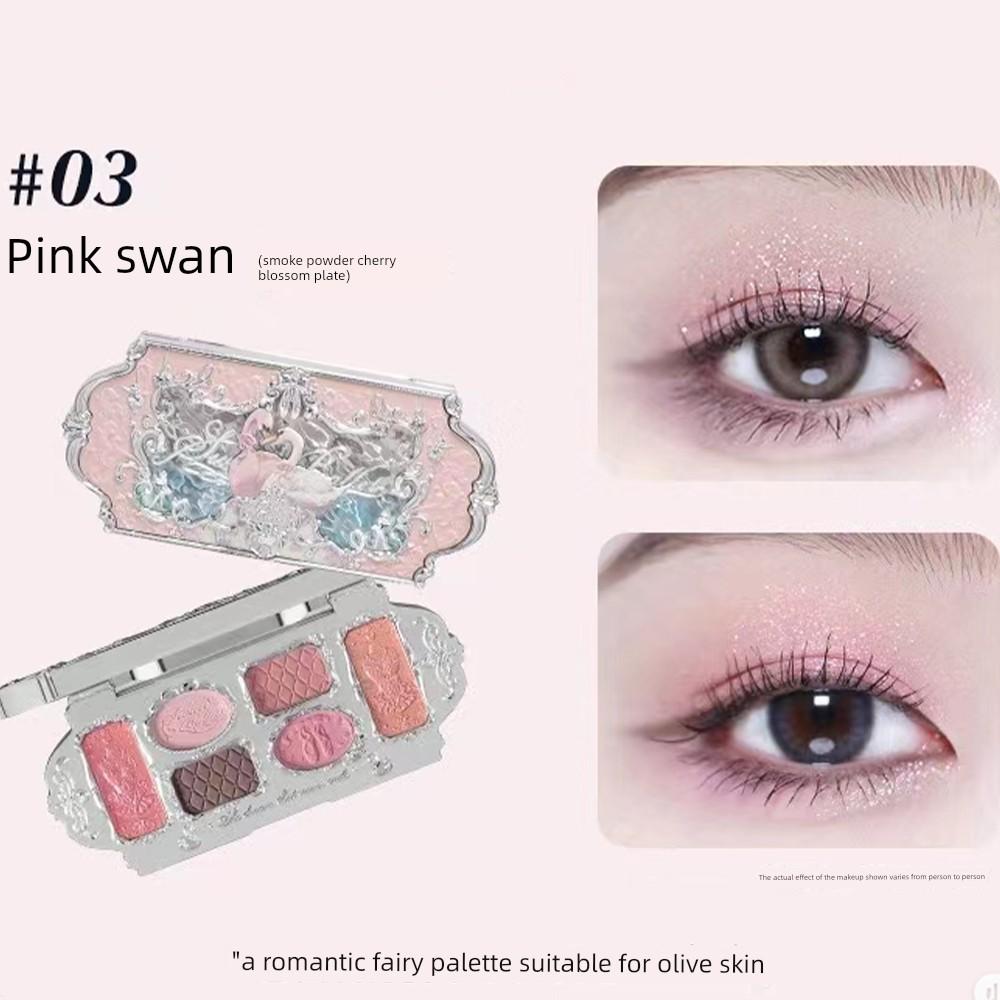 Flower Knows Swan Ballet Series Six-Color Eyeshadow 01 White Swan 03 Pink Swan 6.5g Full-Size with Sealable Packaging Genuine Product