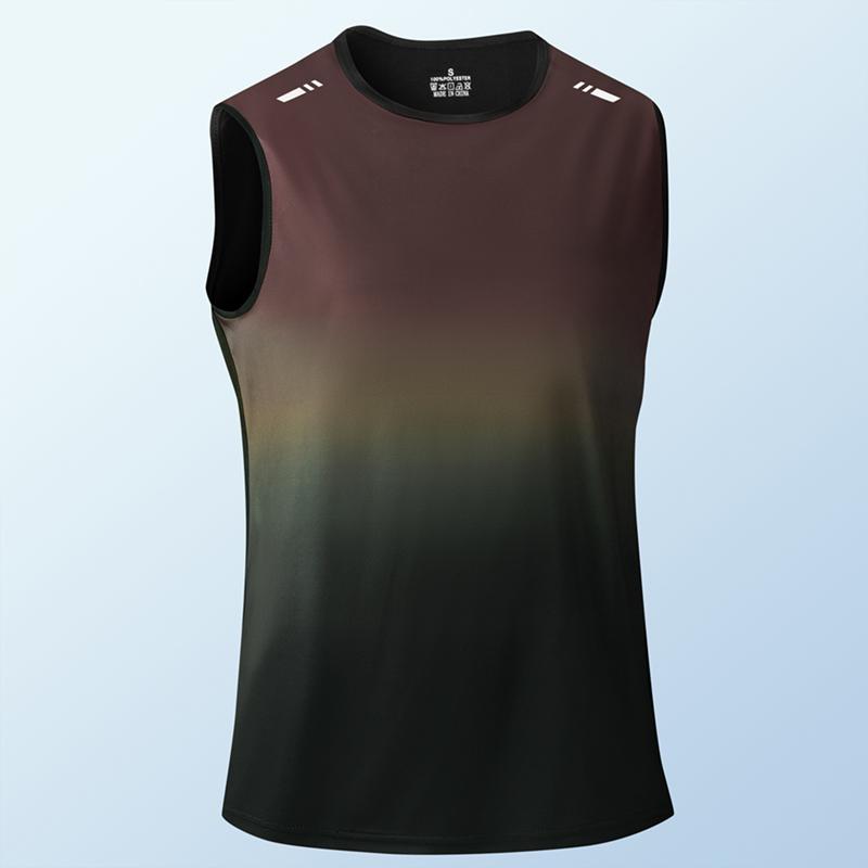 Gradient Gym Vest Men Outdoor Comprehensive Training Sleeveless T Shirts Men High Elasticity Sweat Absorbing Quick Dry Tank Tops