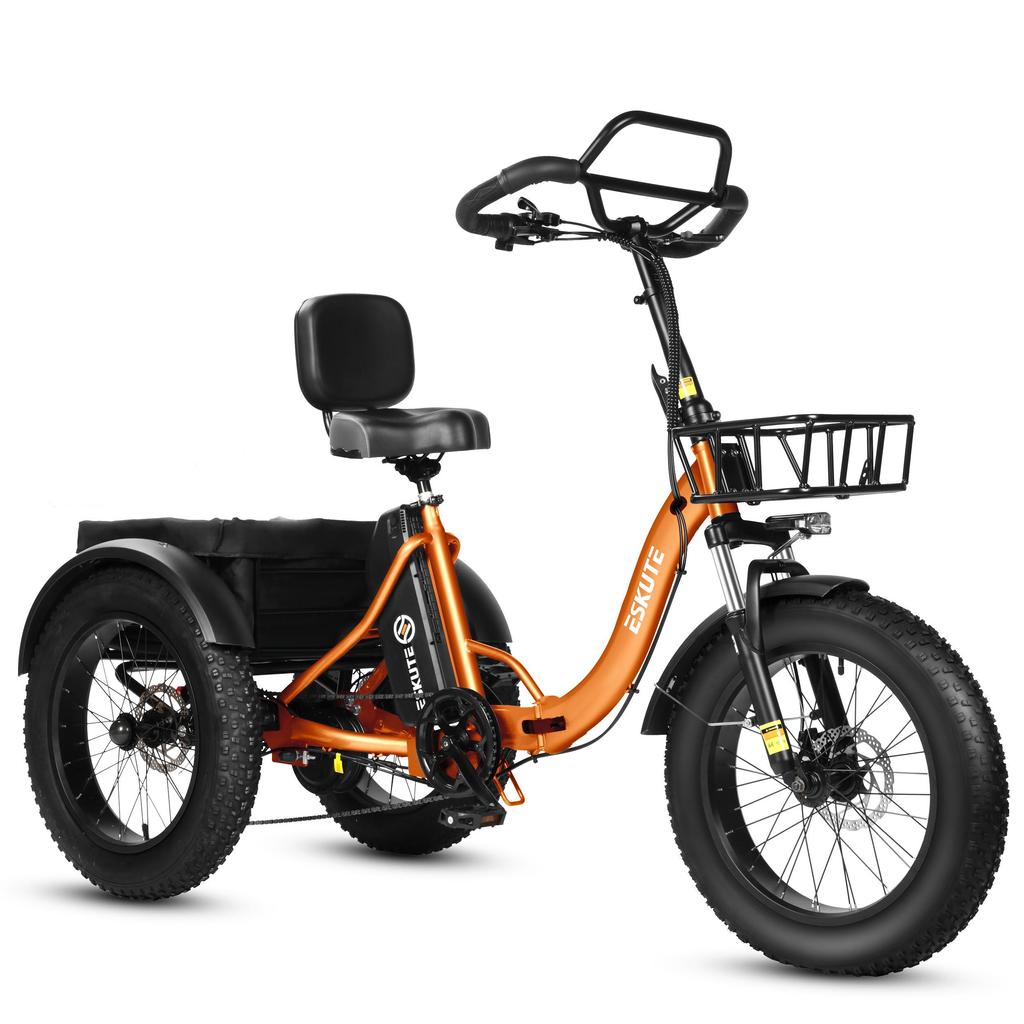 ESKUTE T302 Pro Elektrische Bakfiets, 48V 20.8Ah Batterij, met Achterzitje met Rugleuning & Voor-/Achtermandjes