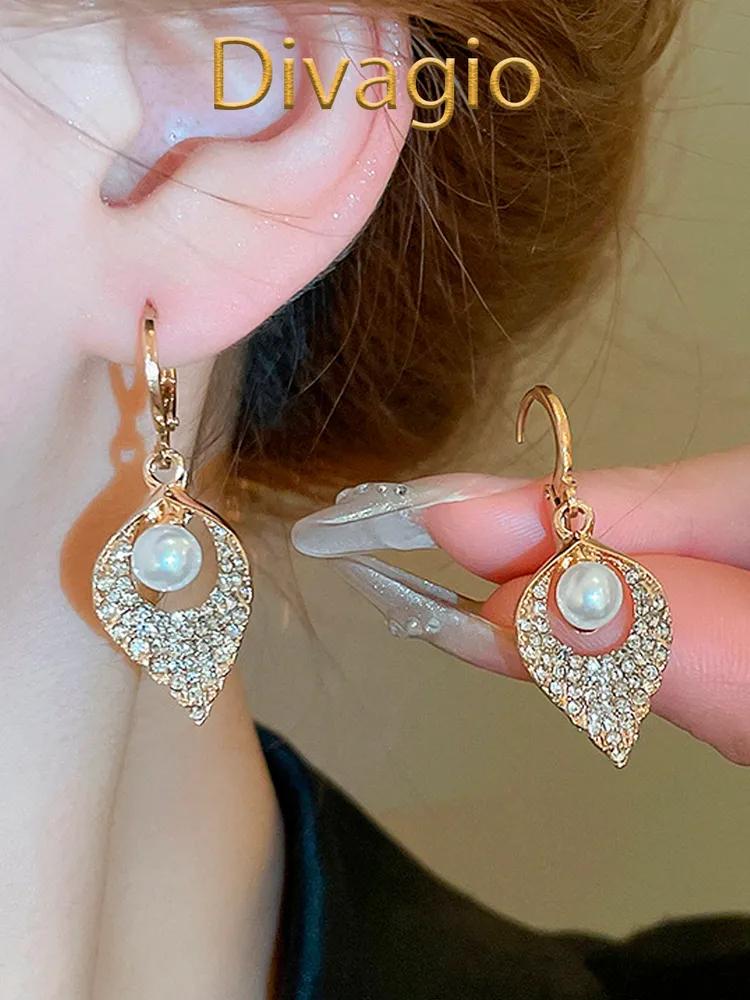 Fully Diamond Teardrop Zircon Earrings, Elegant And Versatile Design For Women. One Size