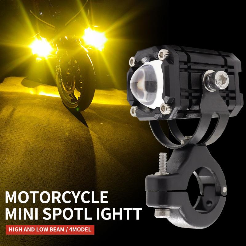 2 adet DC 12V-24V Motosiklet LED Sis Farları 6000lm Spot Lambası Paslanmaz Çelik Braketli Evrensel Far Motosiklet, Bisiklet, SUV için Uygun