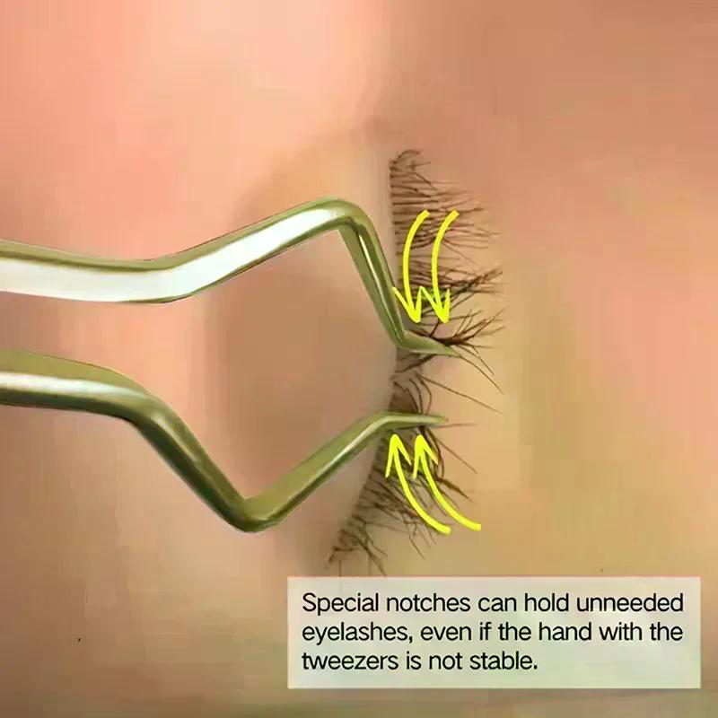 Kirpik Uzatma Cımbızları Kaymaz Paslanmaz Çelik Kavisli Uç Düz Cımbızlar Yüksek Hassasiyetli Tırnak Sanatı Makyaj Güzellik Aletleri