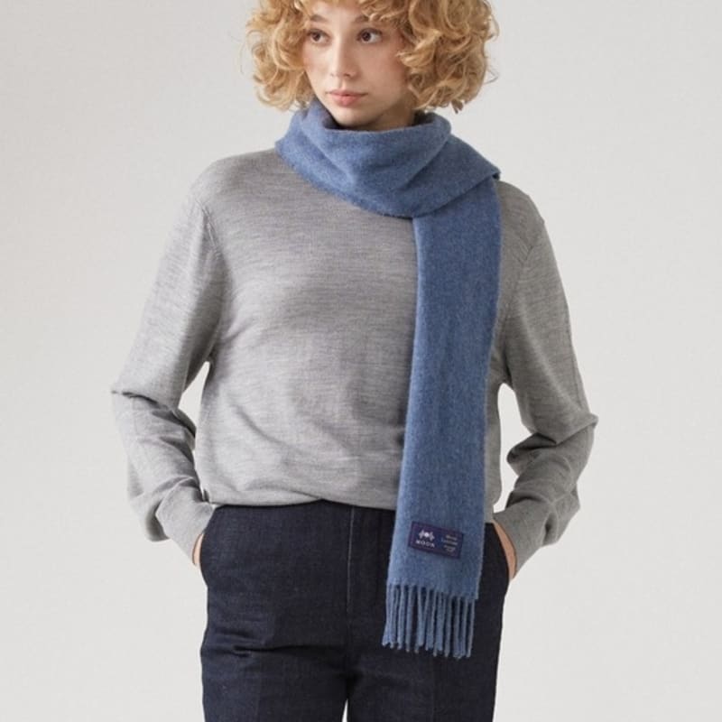 ABRAHAM MOON Merinowolle Schal 25cm - Air Force