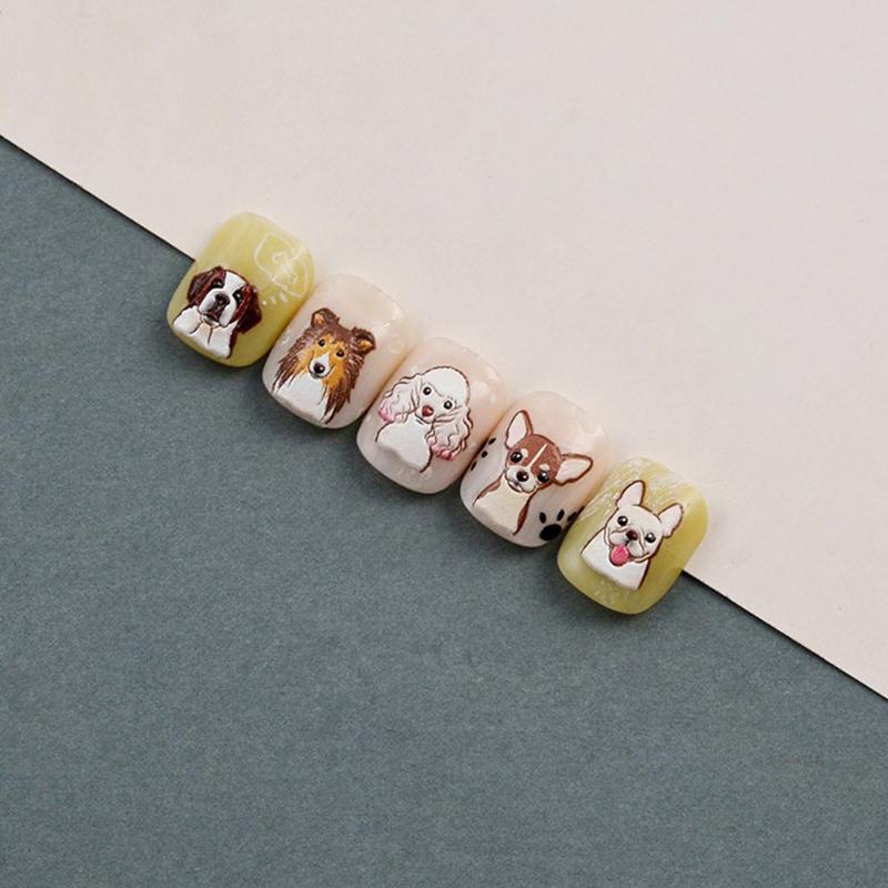 5D Embossed Nail Art Decals, Puppy Dog Nail Decals For Dog & Cat Lovers