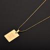 Titanium Steel DIY Name Letter Plate Pendant Name Gold square Frame Letter Engraving Stainless Steel Clavicle Necklaces