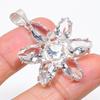 White Topaz Gemstone Handmade 925 Sterling Silver Jewelry Pendant 1.81" KJ-109