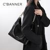 C.BANNER Leather Handbag, Women's Shoulder Tote Bag, Chain Bag, Underarm Bag, Casual Travel Bag