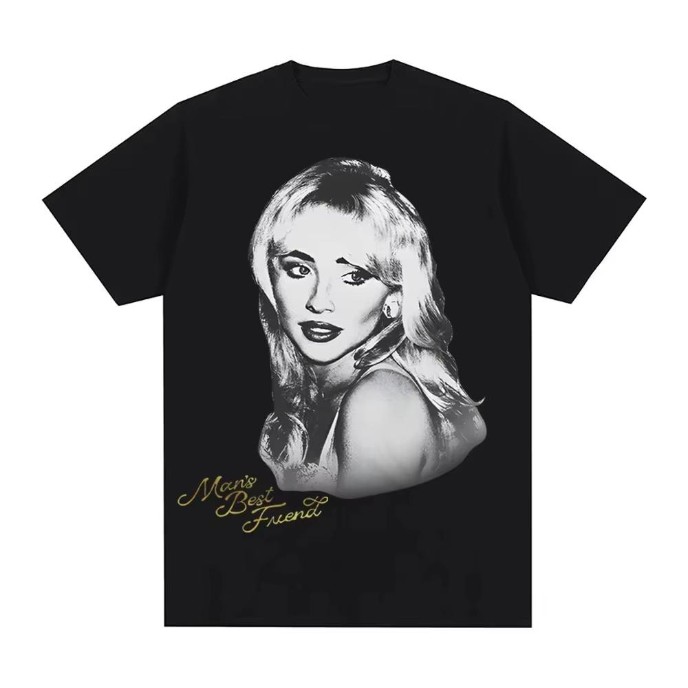 2026 Il Miglior Amico dell'Uomo Maglietta Fotografica Sabrina Carpenter Estiva Casual Top di Alta Qualità per Fan Stesso Stile dei Cantanti Popolari