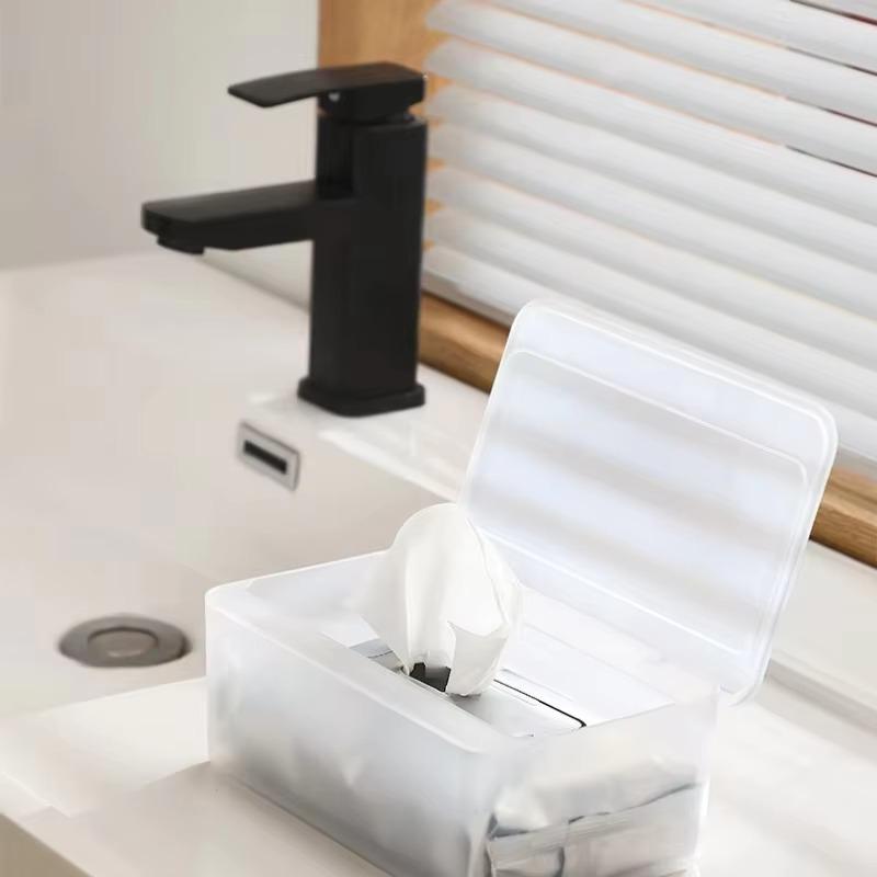 1PC Japanese style wet tissue box with lid dustproof household desktop disposable mask storage storage box