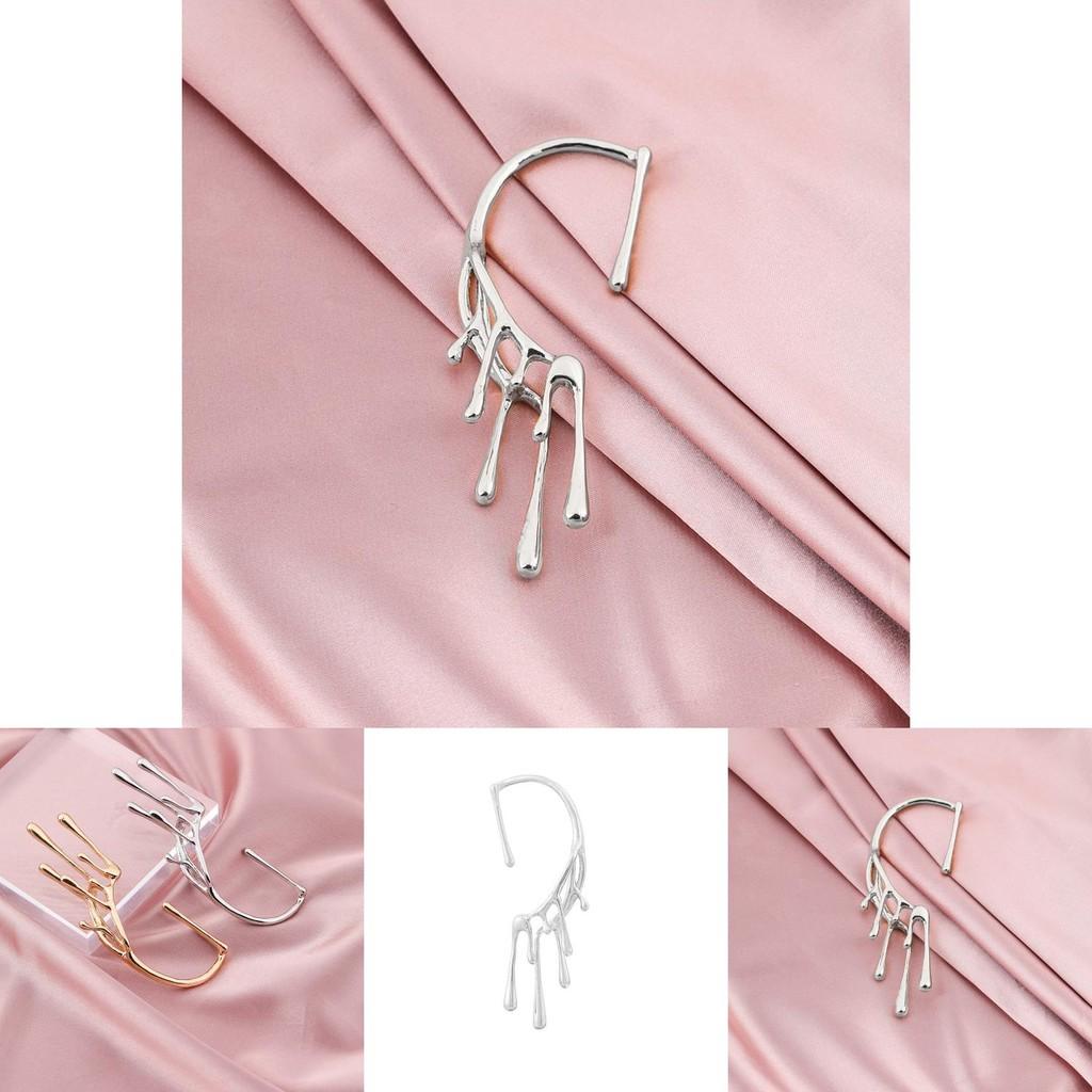 Trendy Alloy Geometric Earrings Asymmetrical Irregular Lava Drip Fashion Jewelry