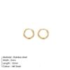 Pendientes de Aro de Acero Inoxidable Chapados en Oro de 14K - Superficie Lisa, Conservan el Color, Diseño Sencillo
