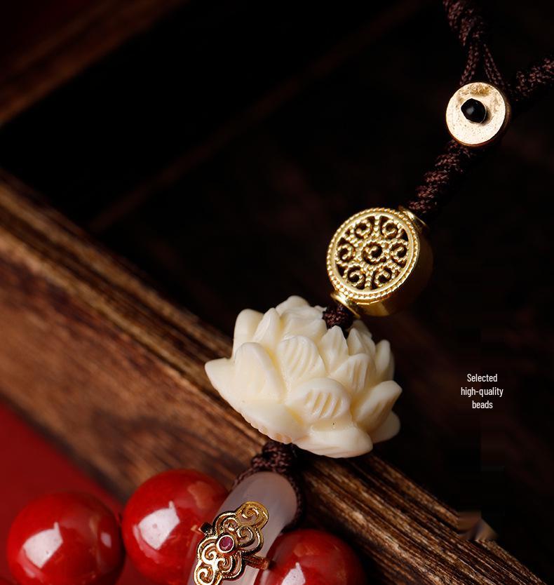Cinnabar Zodiac Charm Pendant: Mobile Phone Chain & Amulet