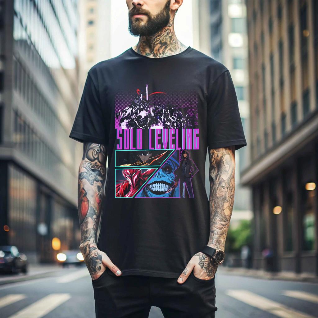 MENS WOMENS Solo Leveling T-Shirt Sung Jinwoo Liu Zhigang Anime Jonas Reiji shirt Gift 306