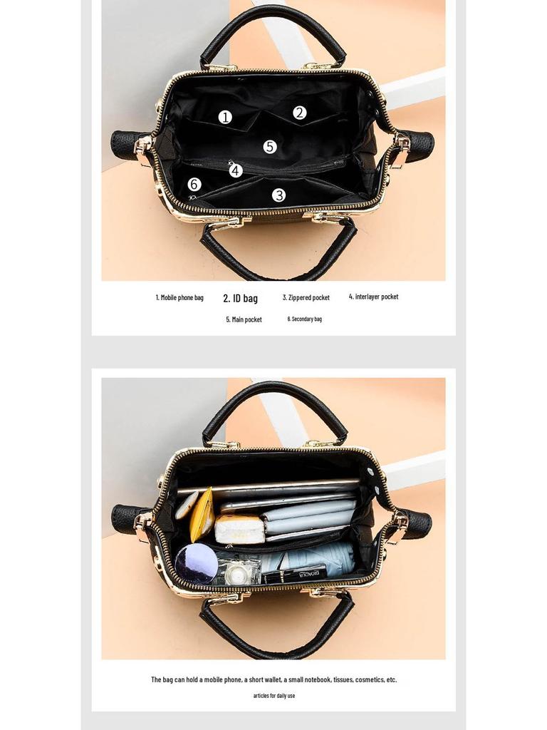 Women's 2025 Trendy Jin Di Leather Shoulder Handbag