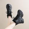 Winter Chunky Women's Short Plush Snow Boots Outdoor Warm Comfortable Ankle Boots Female Lace-up Wedge Casual Shoes Botas Mujer