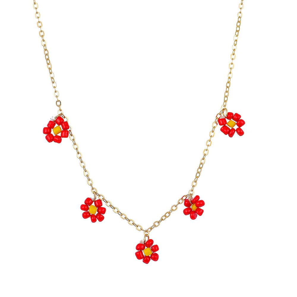 Trendy European Style Creative Floral Beaded Necklace With Unique Allure And Charm