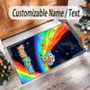 Personalized Crystal Velvet Carpet Custom Name Text,Amazing World of Gumball Anti Slip Area Rug For Home Decoration
