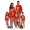 Christmas Family Matching Pajamas Set, Mother Child Baby Cartoon Print Pajamas Home Clothes Set