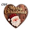 Decorative Hanging Plaque for Porch Christmas Wooden Pendant, Reindeer/Santa Claus/Gnome Pattern Sign, Welcome Sign with Natural Pine Door Hanger Hemp