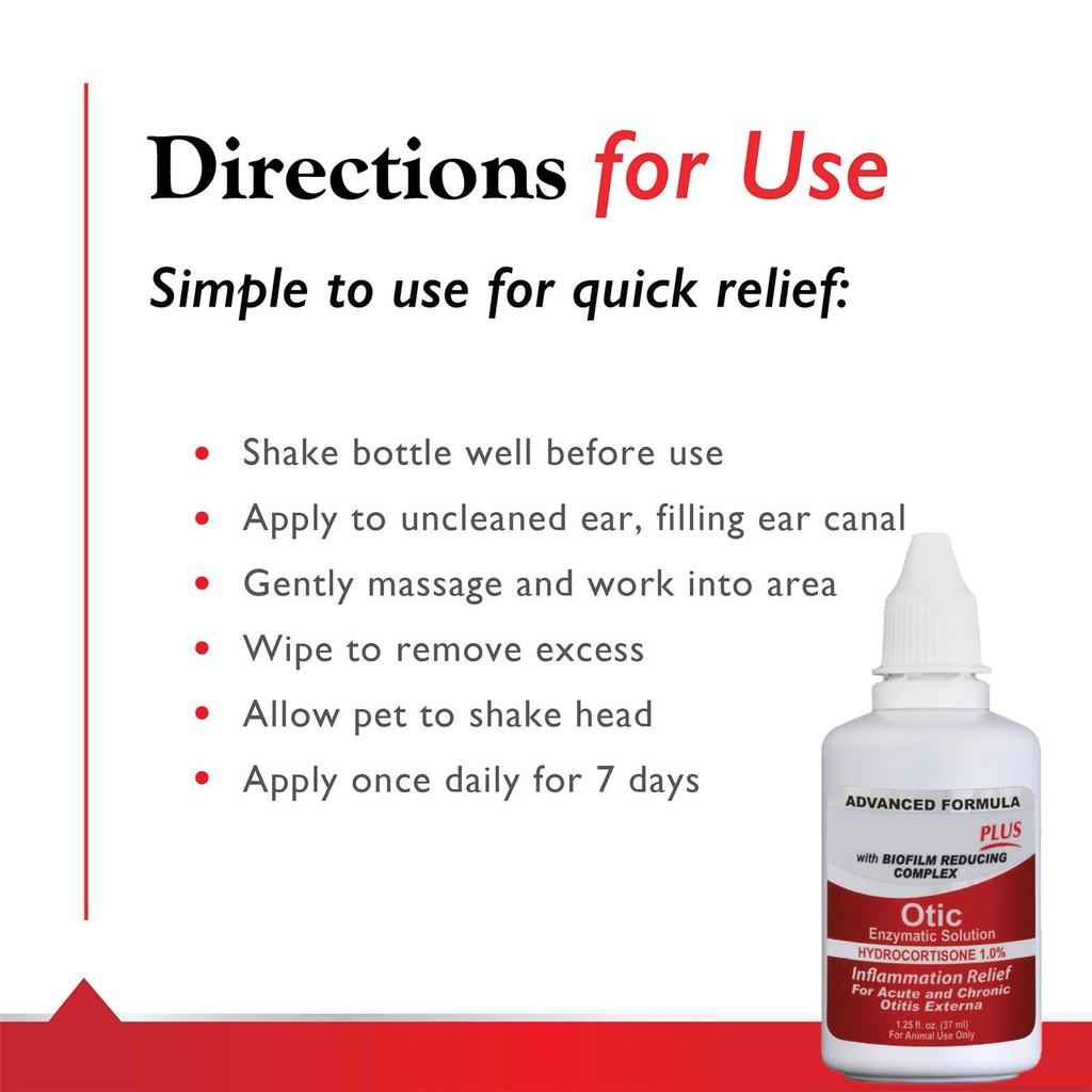 Enzymatic Ear Solution For Dogs And Cats With 1% Hydrocortisone, 1.25oz 37ml