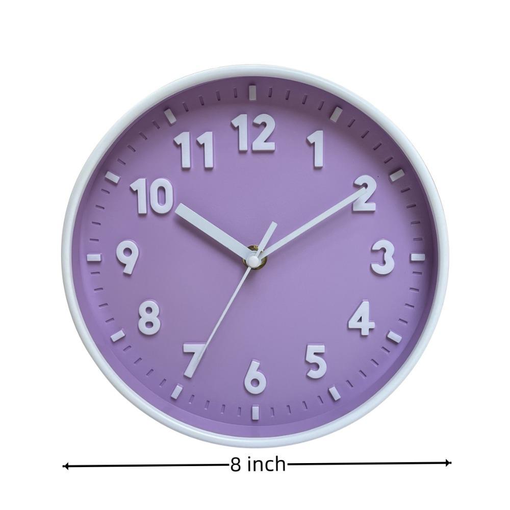 8 Zoll Leise Uhren Batteriebetrieben Runde Uhren Bürodekoration 3D Zahlen Wanduhr Zuhause