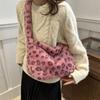 Trendy Retro Plush Leopard Print Shoulder Tote Bag For Women Perfect For Everyday Use