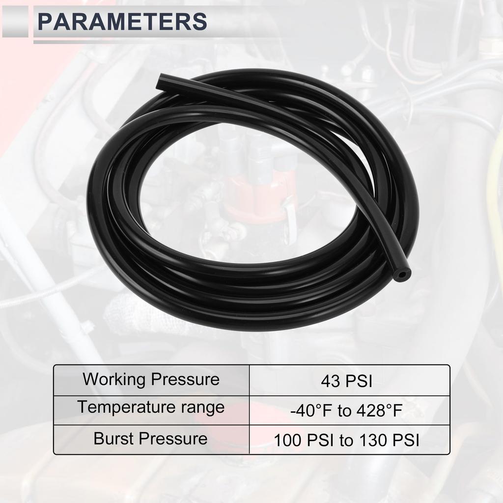 RATCHROLL 1PC Universal Silicone Vacuum Tube Hose High Temperature 6.6FT 3/16" 4mm ID 3.0mm