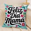 Feliz Dia MaMa Cushion Cover Short Plush Doublesided Print Square Throw Pillow Covers Sofa Home Cushion Decor