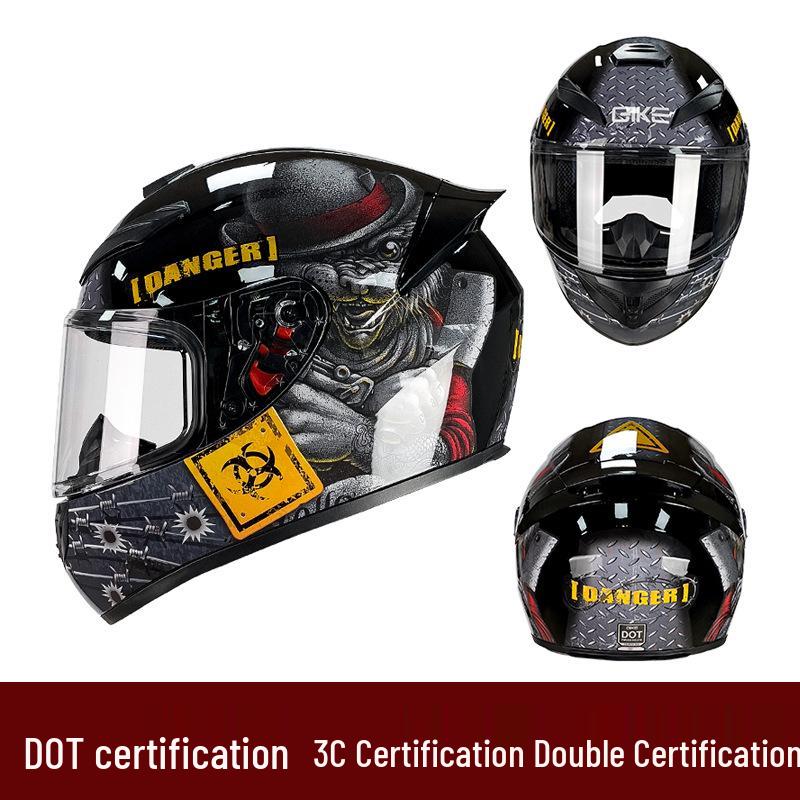 New Retro Full Face Motorcycle Helmet with Universal Day/Night Lens
