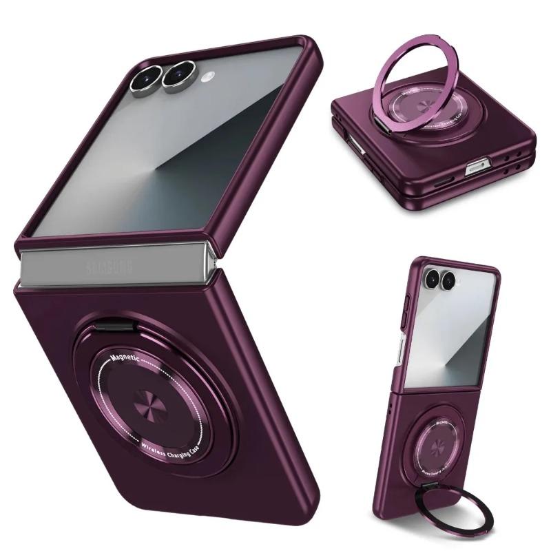 360 Rotating Magnetic Ring Holder for Samsung Z Flip 7 6 4 3 Shockproof Kickstand Phone Case for Galaxy ZFlip7se Flip6