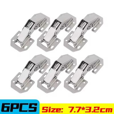 1/2/4/6/10PCS New Steel Cabinet Hinges No-Drilling HoleHydraulic Buffer Hinge Kitchen Cabinet Cupboard Hinges Furniture Hardware