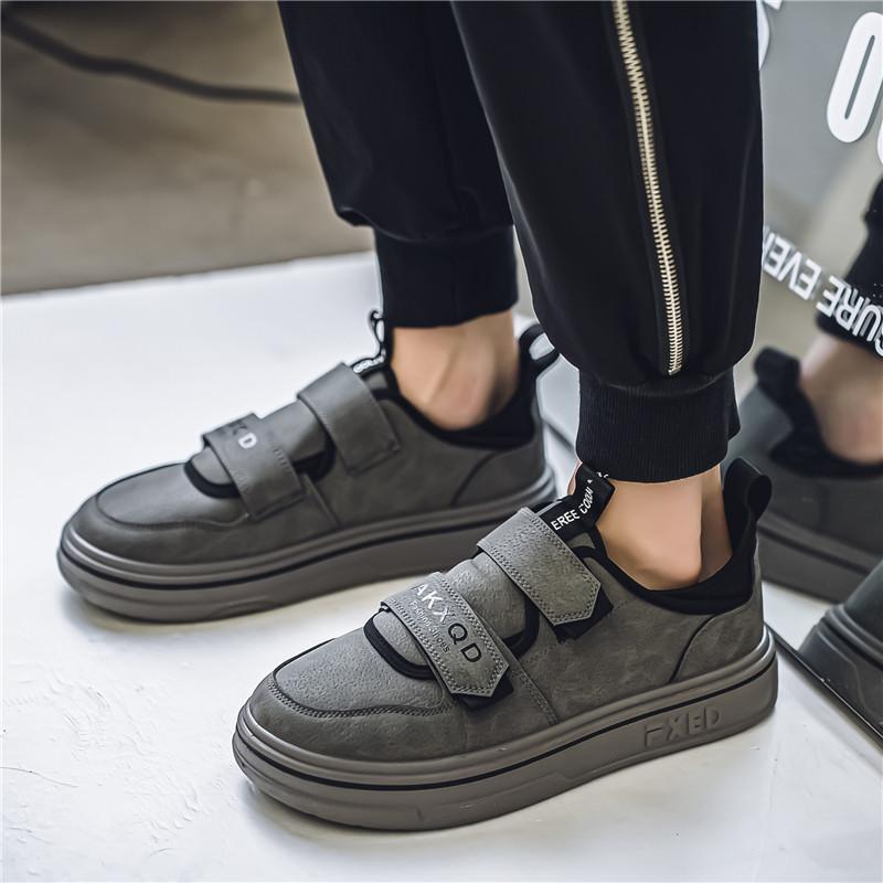 Summer New Sports Board Shoes Velcro Platform Casual Shoes Youth Flat Hong Kong Style Shoes