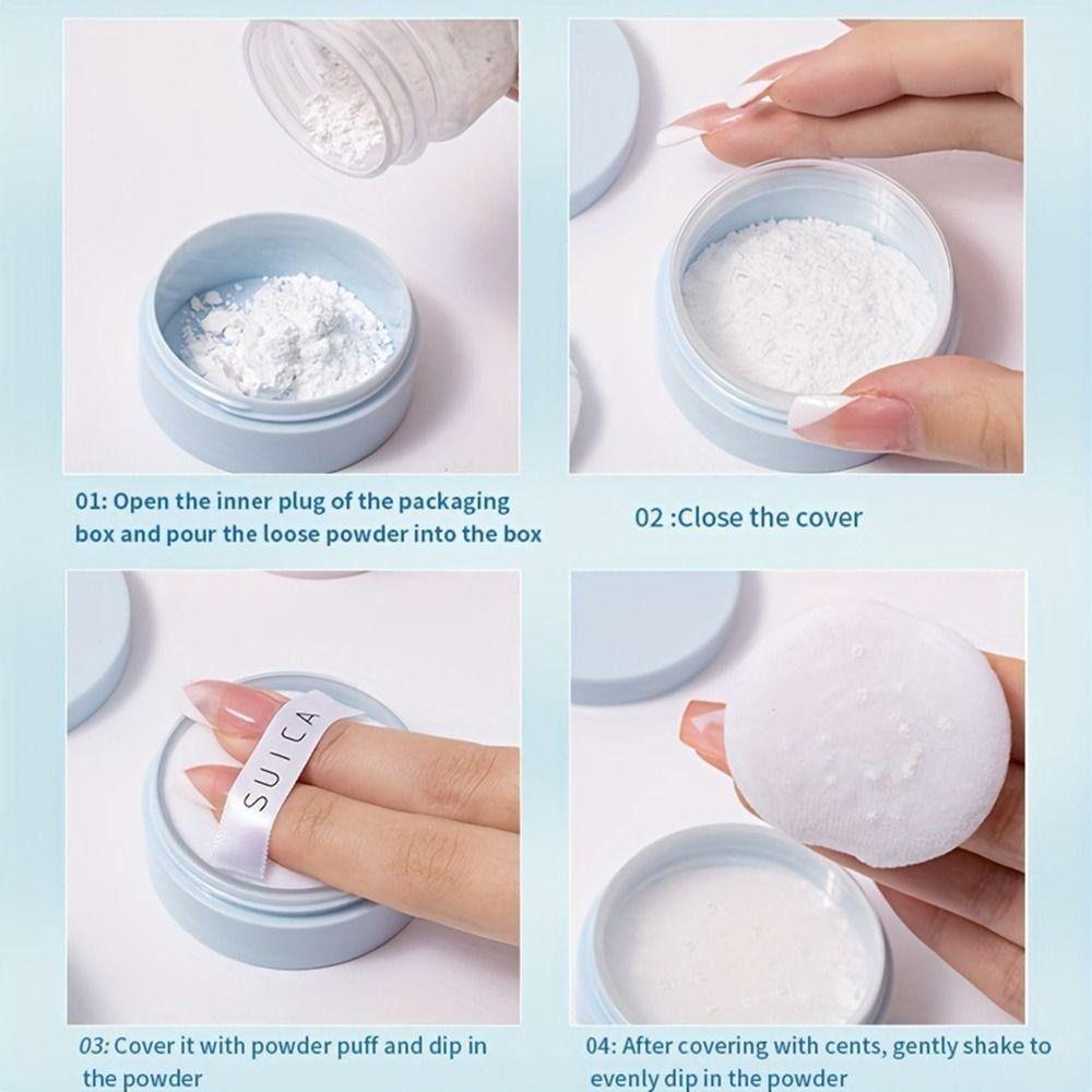 1Pcs White Cap Empty Loose Powder Jars with Sifter Cosmetics Container Dispersion Powder Box
