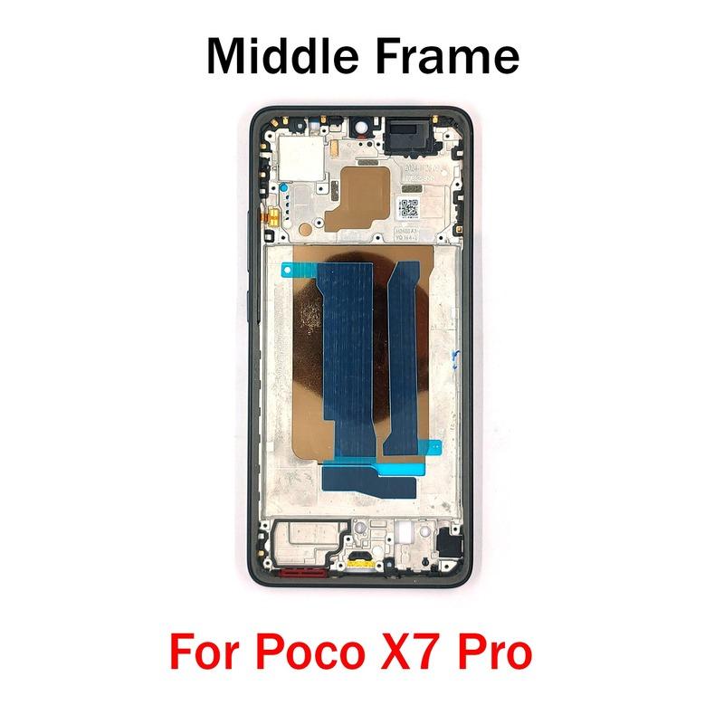 Middle Frame For Poco X7 Pro LCD Front Frame Housing Bezel With Side Button Repair Parts