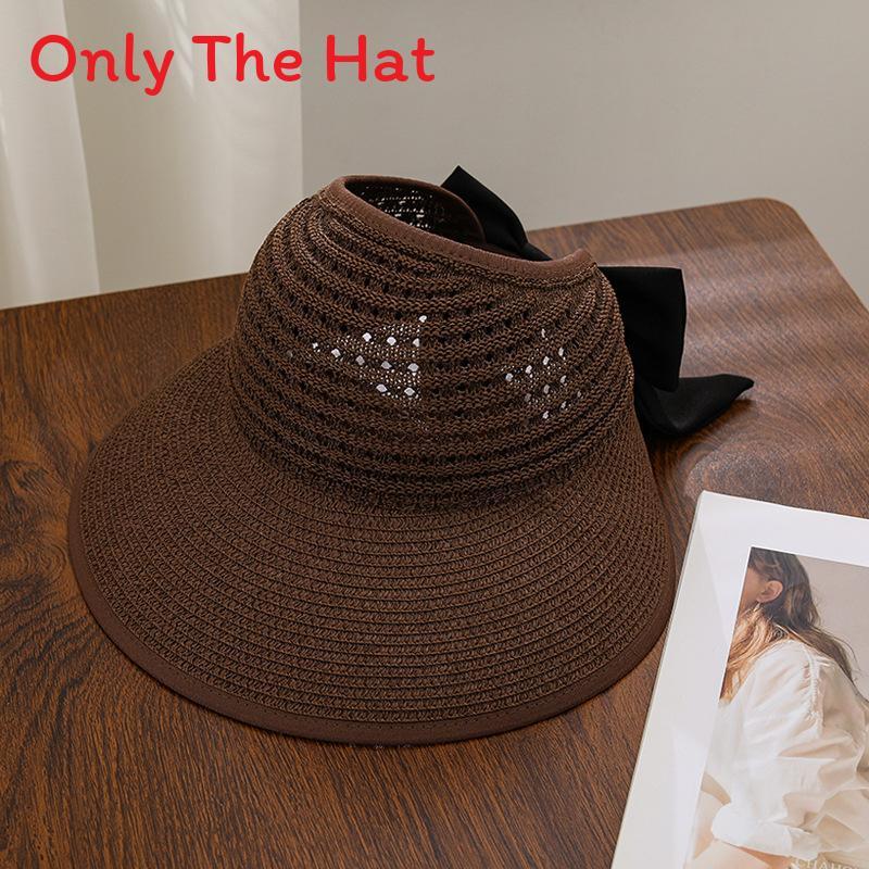 Fashionable Straw Sun Hat With Large Brim And Breathable Material For Casual Summer Wear