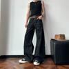 American Retro Bump Nail Primary Color Scimitar Jeans Men's Spring and Autumn High Street Loose Deconstruction Wide Leg Pants