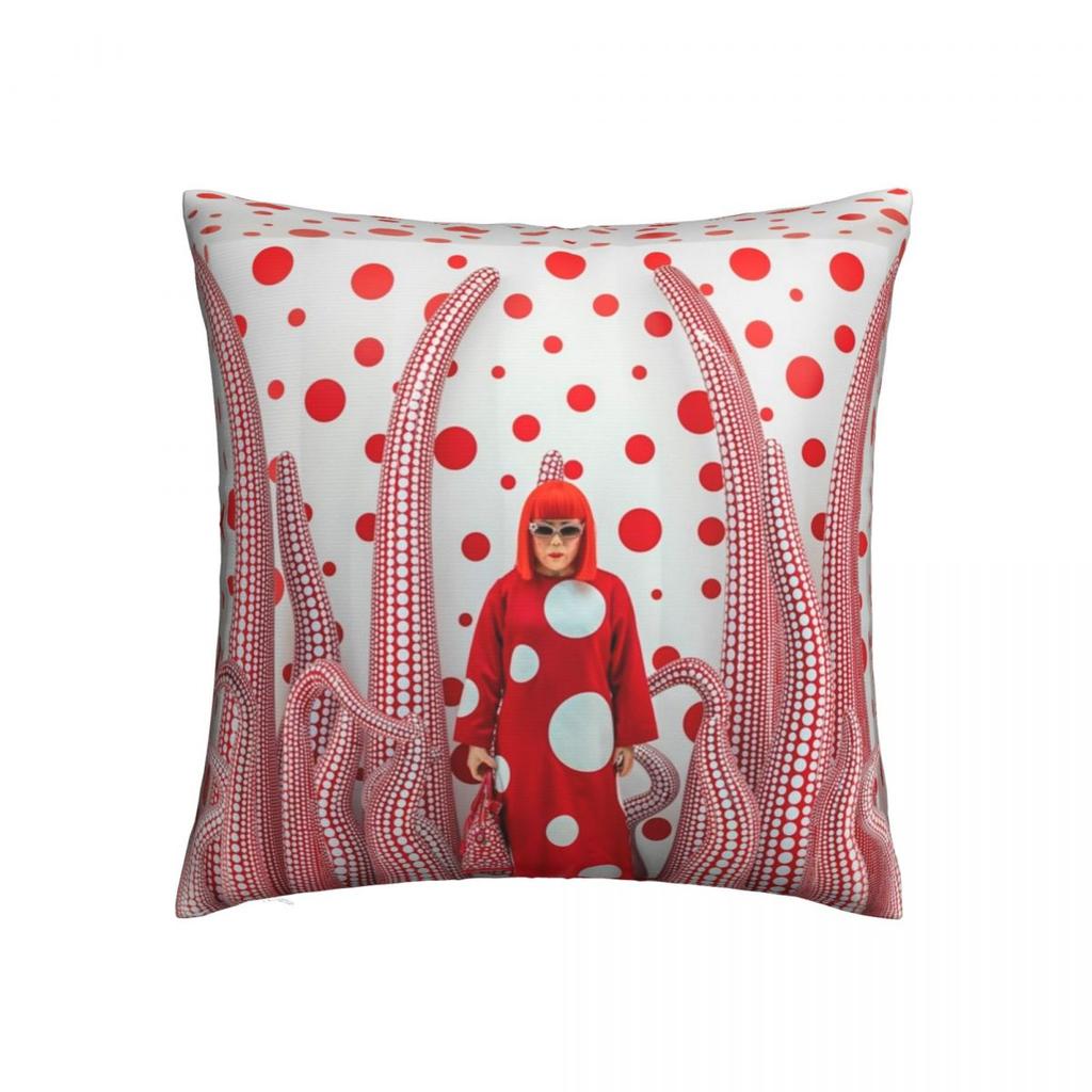 Yayoi Kusama Square Pillow Case Decorative Pillow Art Abstract Dots Pumpkin Polka Pop Aesthetic Custom Pillowcover Home Decor