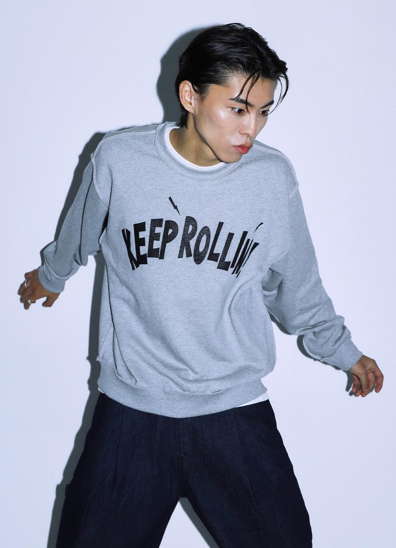 Sui Bom Keep Rollin Sweatshirt - Melange Grey L