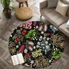 Floral Botanical Round Rug Flannel Carpet Nature Inspired Area Mat for HomeDecor Garden Theme Soft Non Slip Floor CoveringLiving