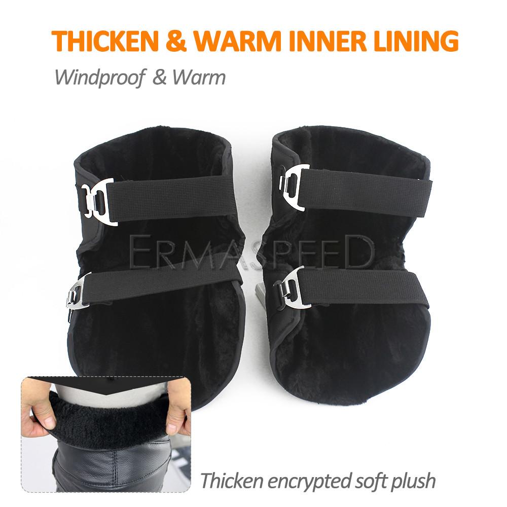 Winter Motorcycle Knee Pads Genuine Leather Windproof Thermal Knee Protective Guard Snowboard Motorbike Riding Protective