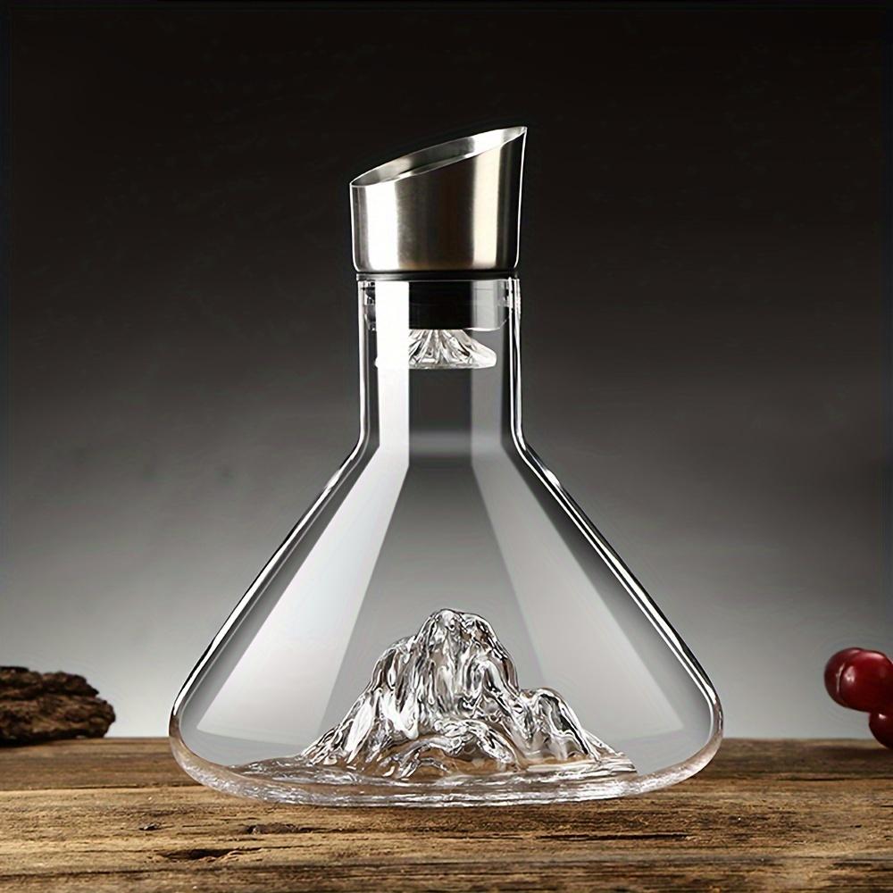 1pc Wine Decanter Light Luxury High-end Ice Mountain Wine Decanter Household Waterfall Wine Decanter Creative Ice Mountain Bottom Crystal Glass Filter