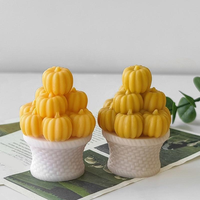 Flexible Sturdy Silicone Mould Fashion Accessory for Making Unique Pumpkins Shaped Plaster and Home Decorations