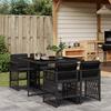 Vidaxl 5-Cz. Garden Furniture Set With Cushions, Black, Poly Rattan
