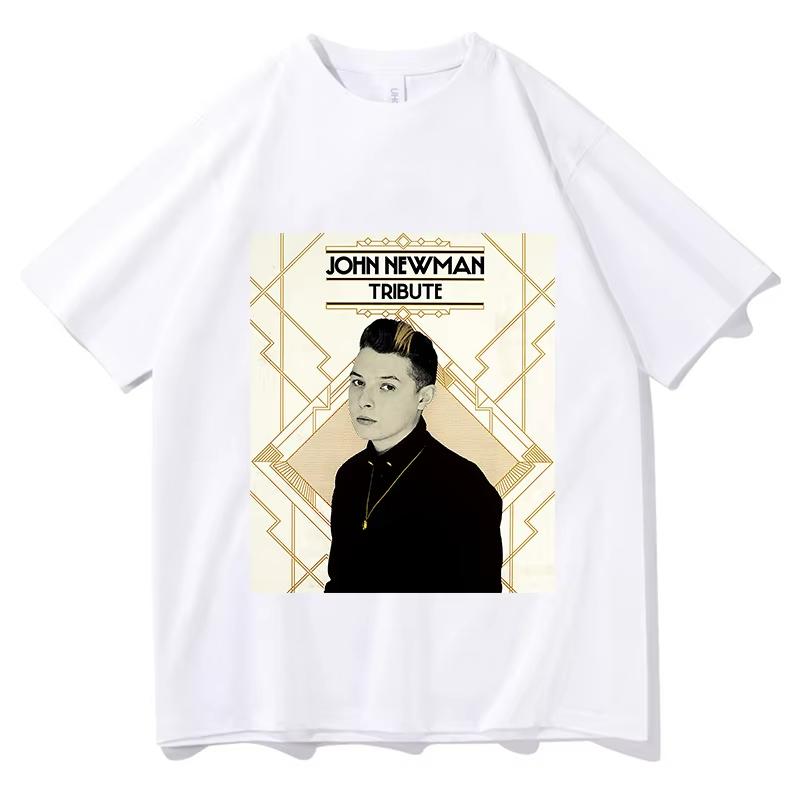 John NewUnisex Love me again Tour 2026 T-Shirt Sommer Kurzarm Rundhals Unisexs T-Shirt Streetwear Hip Hop Sänger Grafikdruck Shirt