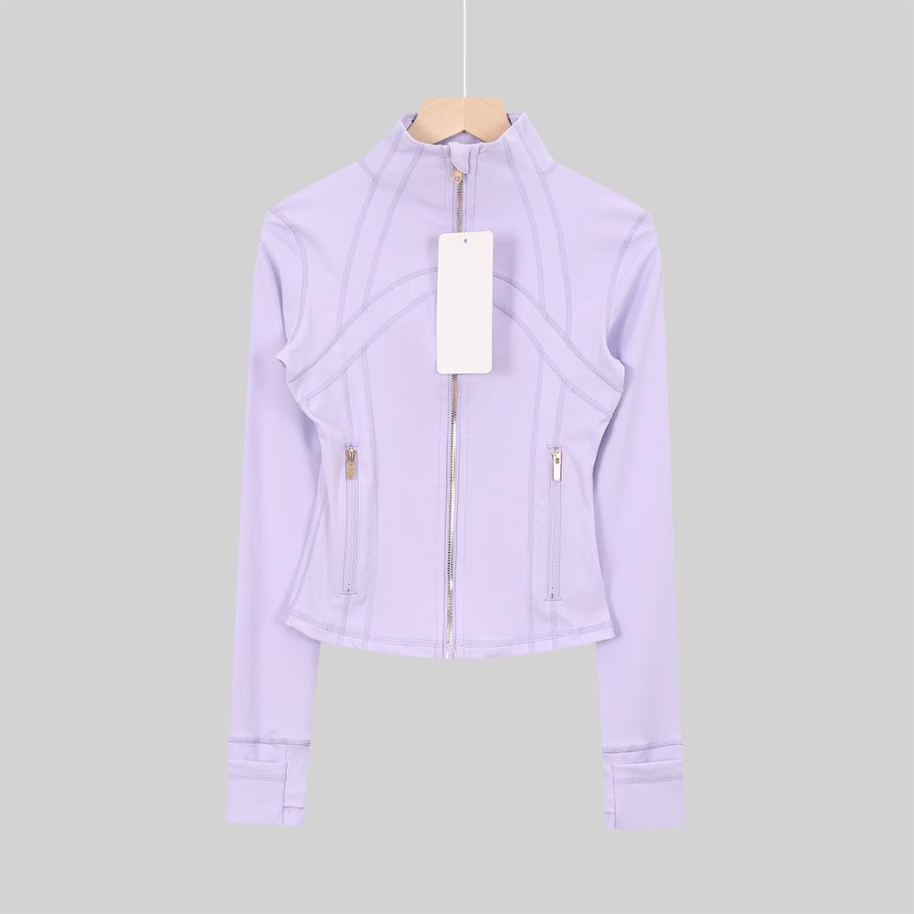 LULULACIE Women's Gold Zipper Stand-up Collar Slim Fit Sports Jacket